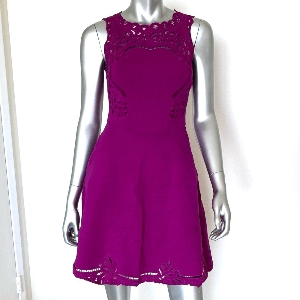 TED BAKER Purple Lace Dress, Size 1